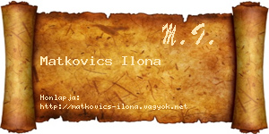 Matkovics Ilona névjegykártya