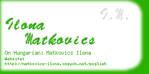 ilona matkovics business card